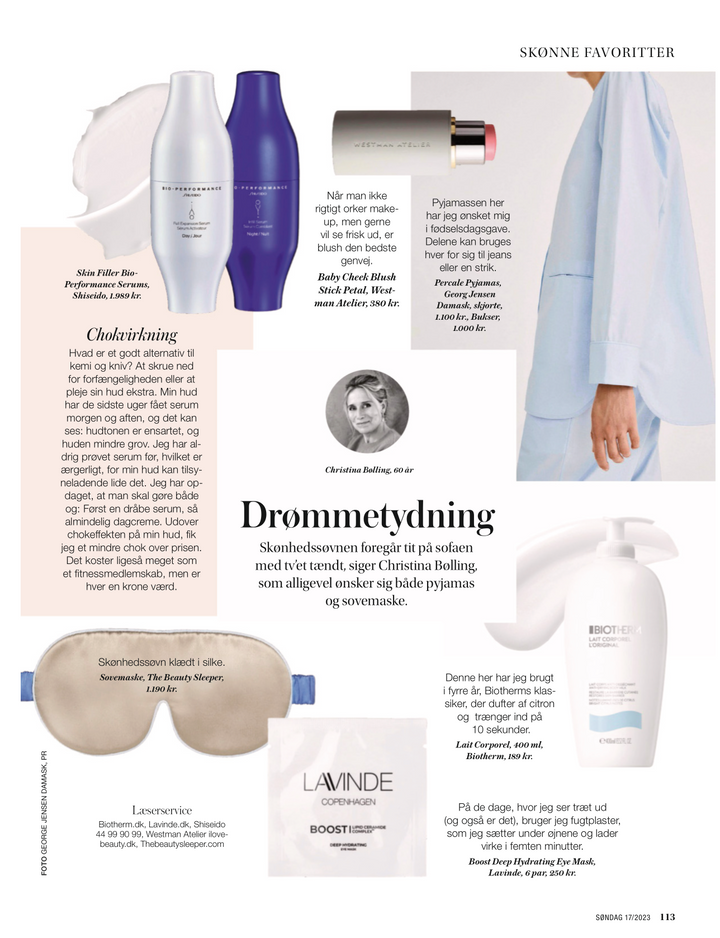 Lavinde Copenhagen øjenmask BOOST Deep Hydrating Eyemasks i Søndag Magazine